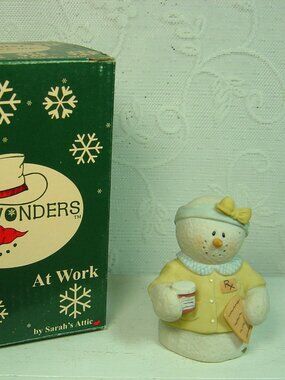 Sarah's Attic Snowonders snowman figurine-Rxanne-pharmacist-2001-with box
